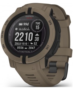 Смарт часовник Garmin - Instinct 2 Solar Tactical, 45mm, кафяв